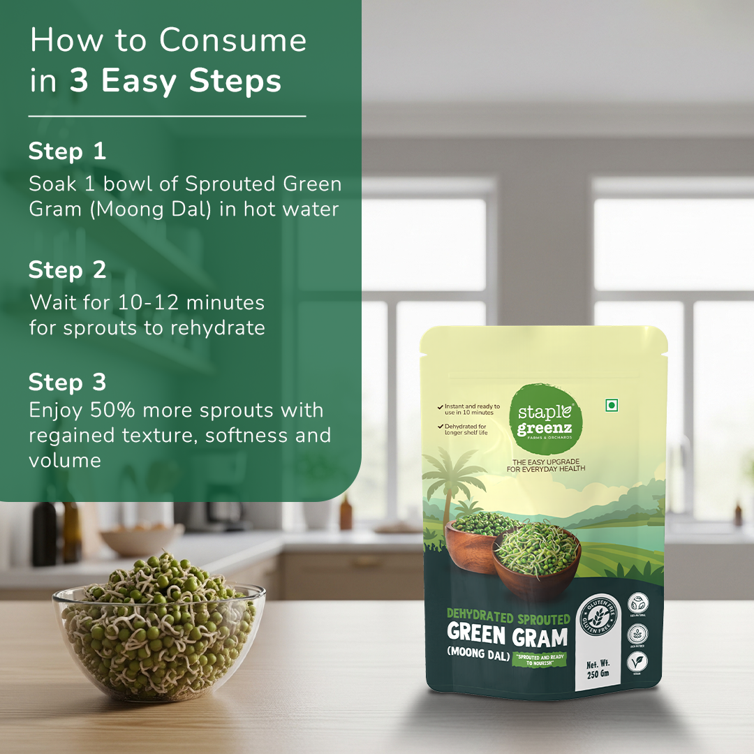 Dehydrated Sprouted Green Gram (Moong Dal)