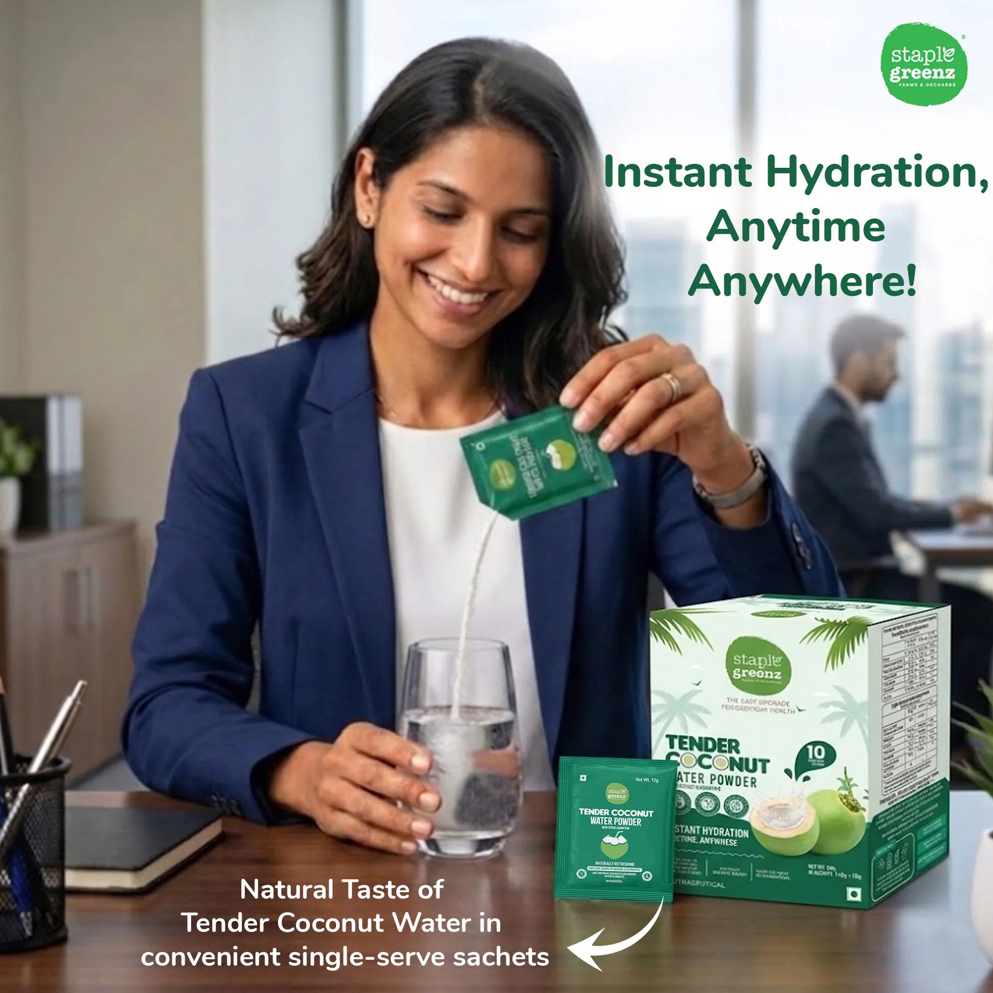Tender coconut water powder sachet