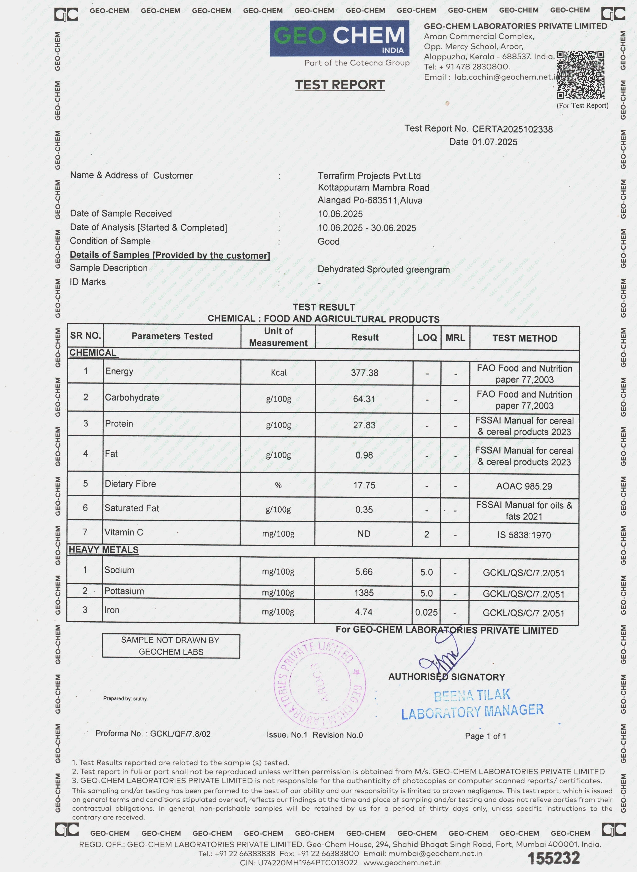 Dehydrated Sprouted Green Gram (Moong Dal)