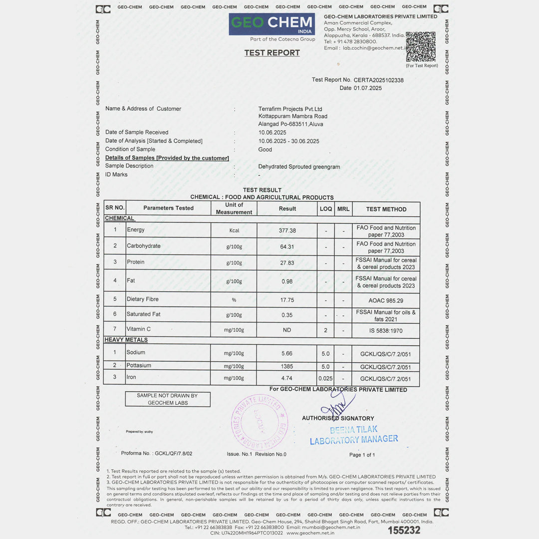 Dehydrated Sprouted Green Gram (Moong Dal)