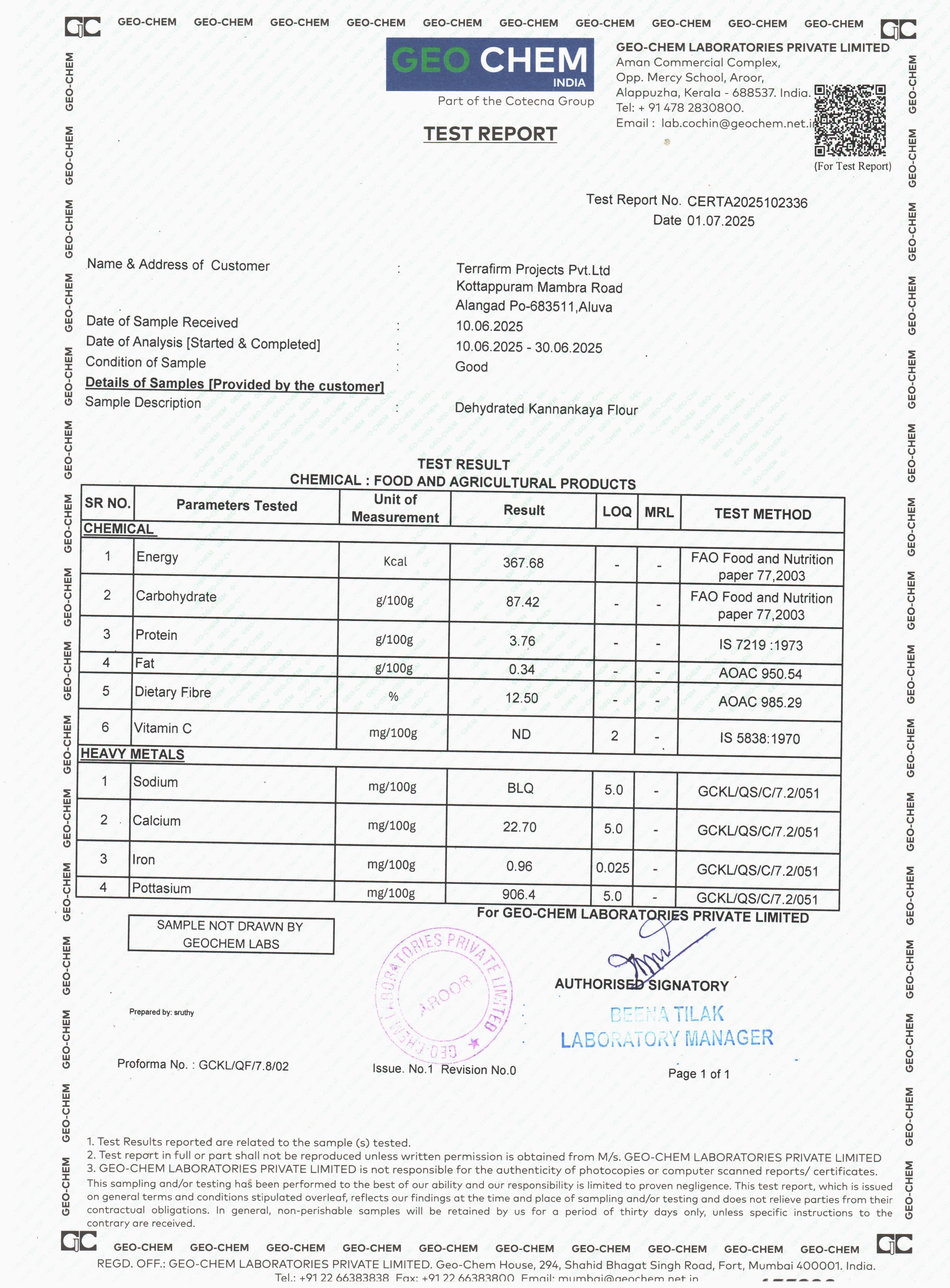 Kannan Kaya Banana Flour