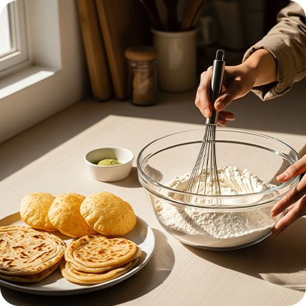 Mix with wheat flour for rotis, parathas and pooris